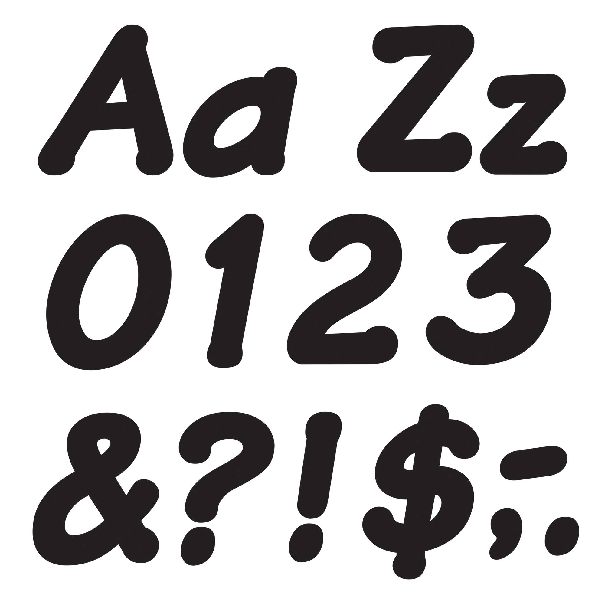 Trend Enterprises Black 4" Italic Uppercase/Lowercase Combo Pack Ready Letters®